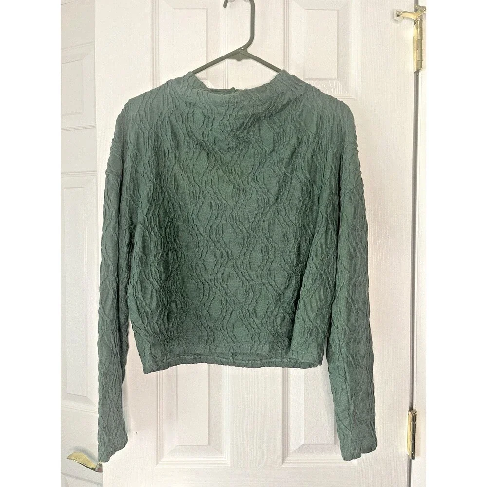 Anthropologie Textured Funnel-Neck Top Women Size Small